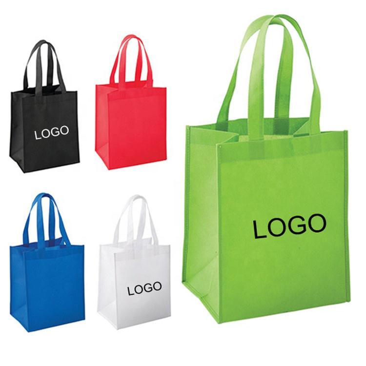 Ecological Recyclable Gold Metallic Non Woven Laminated Medium Shopper Bag With Logo